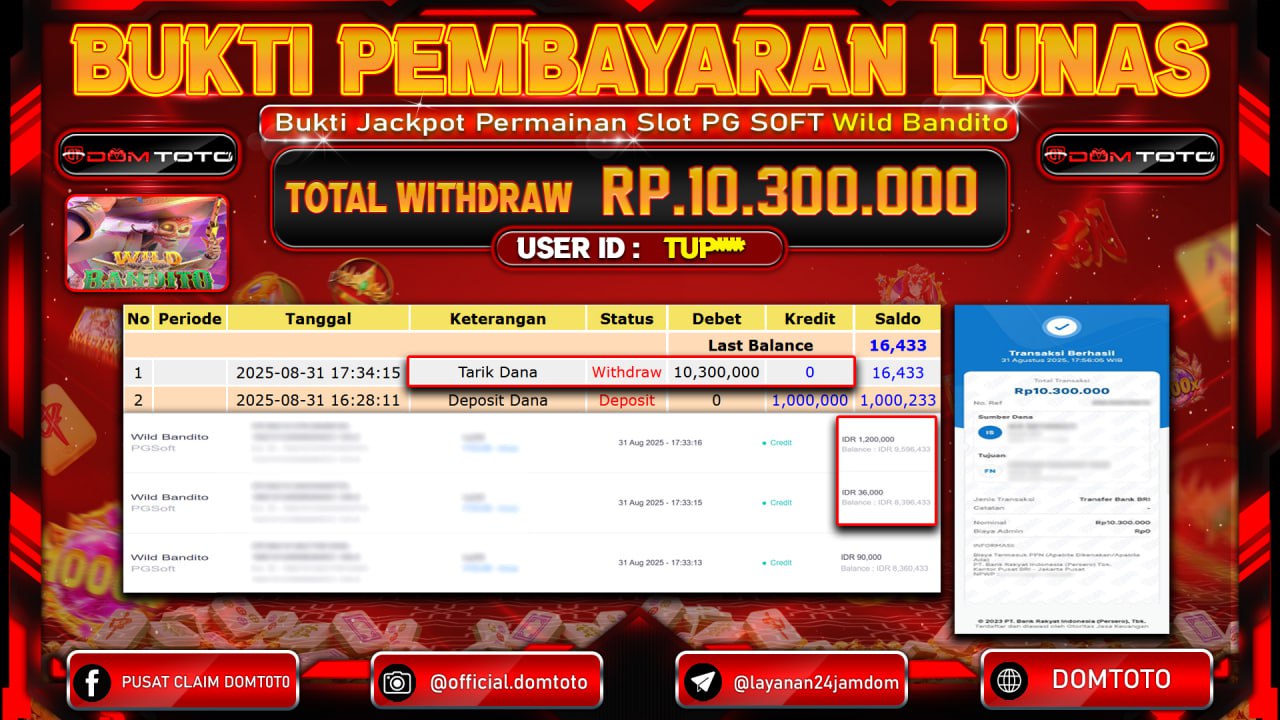 JACKPOT SLOT slot Wild Bandito PGSoft 31 AGUSTUS  2025